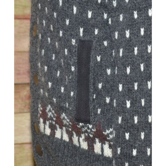 Free People Ladies Gray On My Way Hoodie Knit Sweater Size XS Mixed Print Wool - Picture 9 of 15